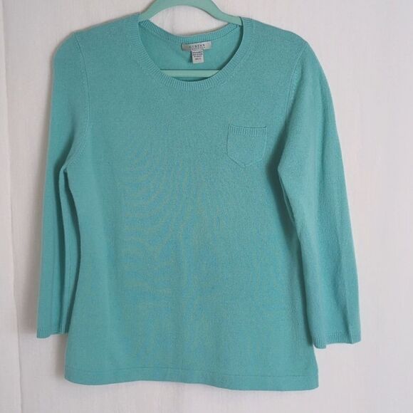 Geneva Cashmere Sweater Size L Aqua - Picture 1 of 4